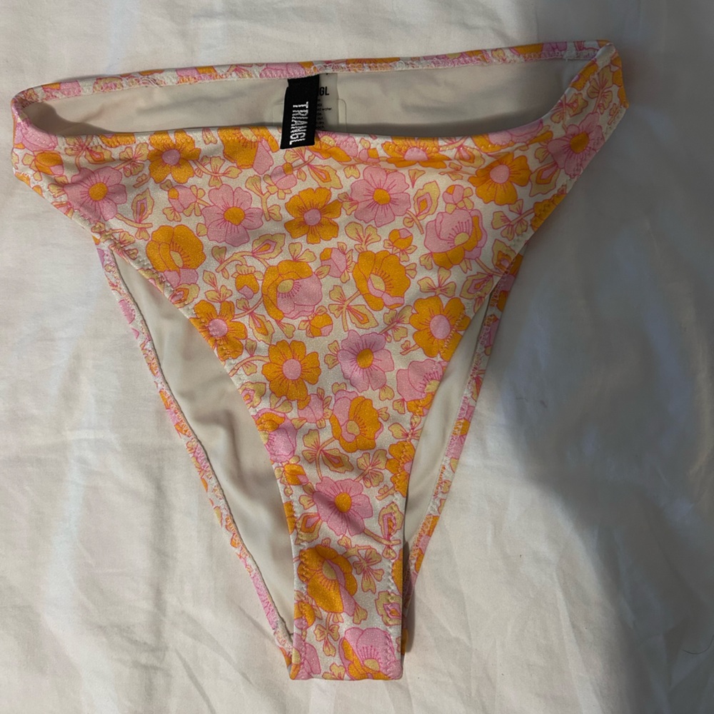 triangl swimwear Pink & orange high waist Floral Bikini Bottom